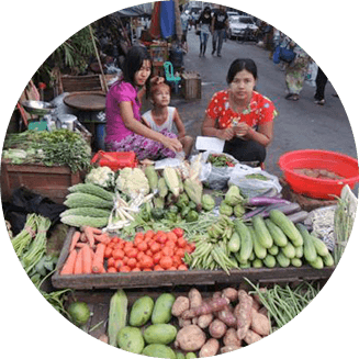 ミャンマーのマーケット