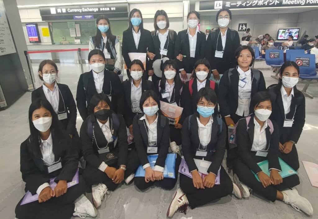 沖縄県のビルクリーニング職種のミャンマー人実習生17名が入国しました